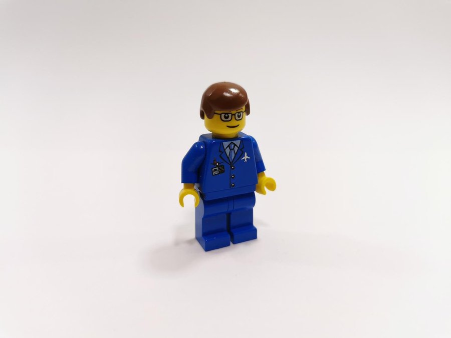 Lego - minifigur - city - pilot - blå