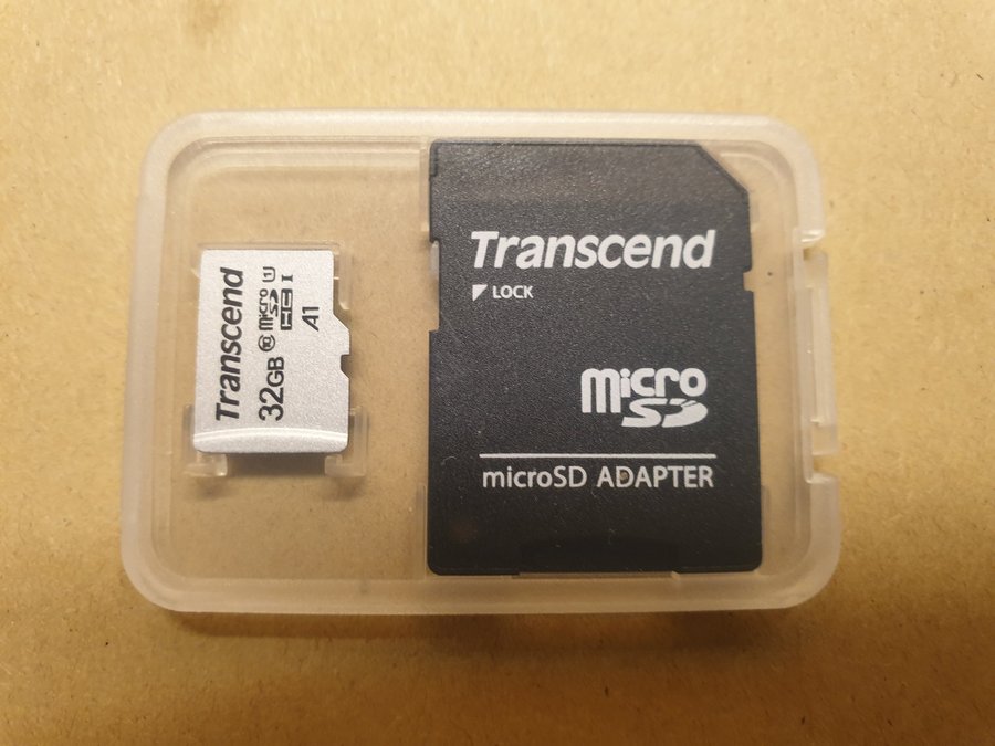 1/st Transcend Minneskort 32 GB Micro SDHC med MicroSD-adapter