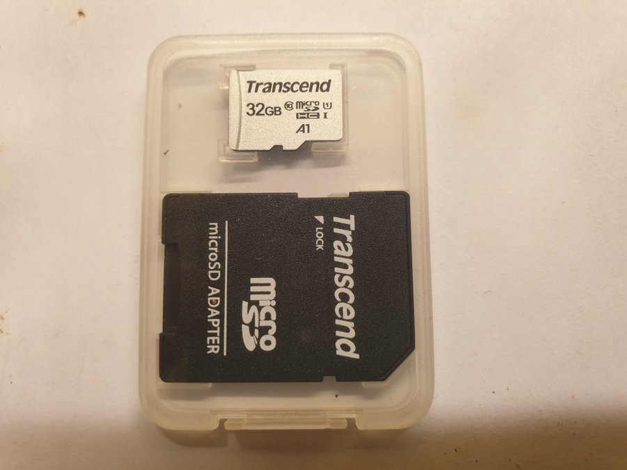 1/st Transcend Minneskort 32 GB Micro SDHC med MicroSD-adapter