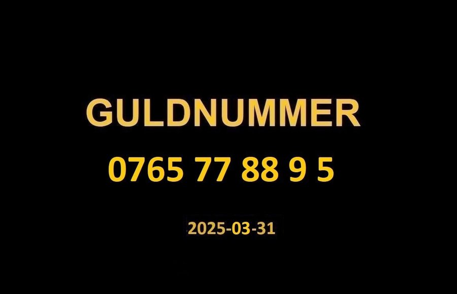 0765 77 88 9 5 GULDNUMMER mobilnummer telefonnummer kontantkort nummer guld