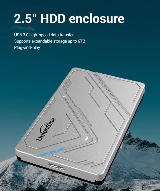 UnionSine USB 3.0 MicroB 2.5 Extern lagring HDD-fodral SATA 6 Gbps