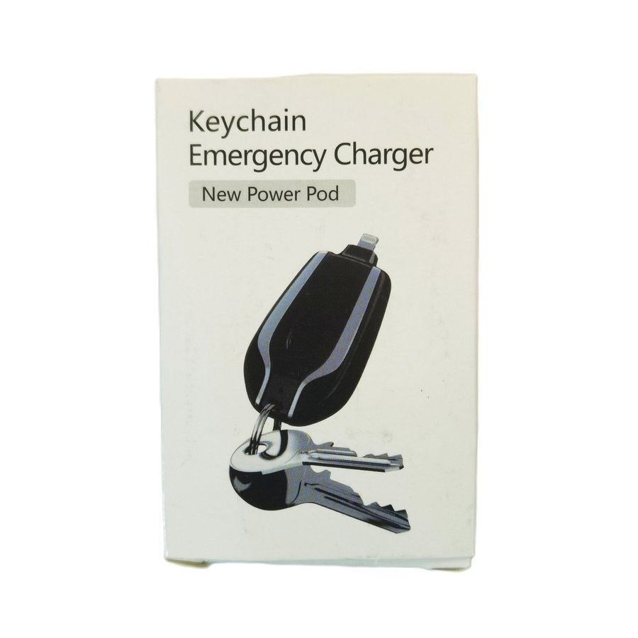 Keychain Emergency Charger: Lightning (BLACK) NEW!