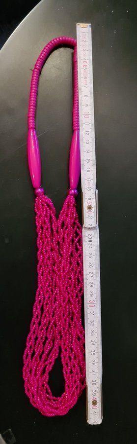 Statement halsband, Cerise / Starkrosa, flerradigt