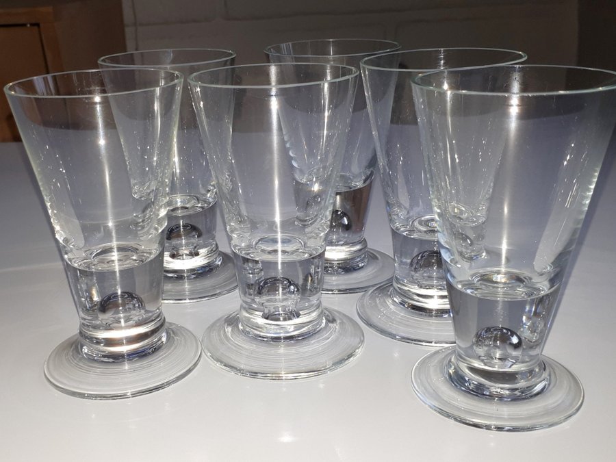 6 FRIMURER Glas Holmegaard Like-New Rakkerglas 10cm Freemason Glass Frimurare