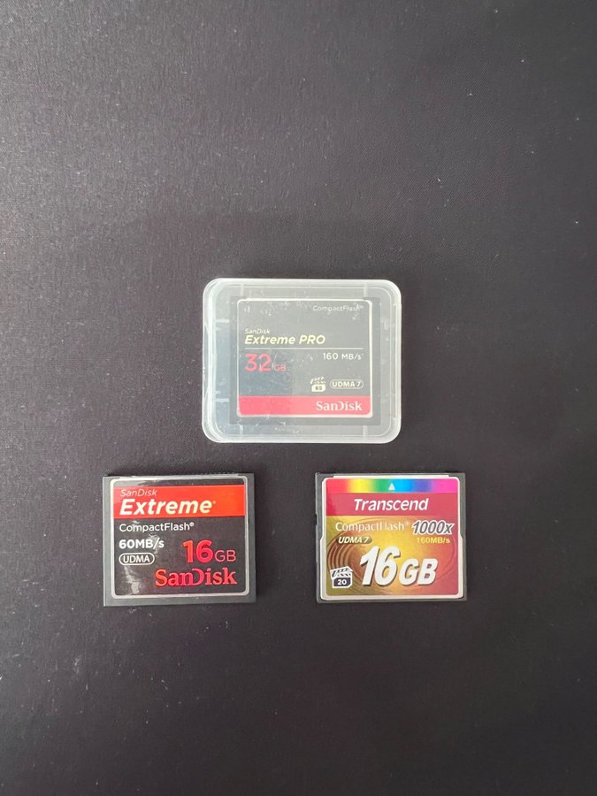 3 st CompactFlash-kort 2st 16GB  32GB