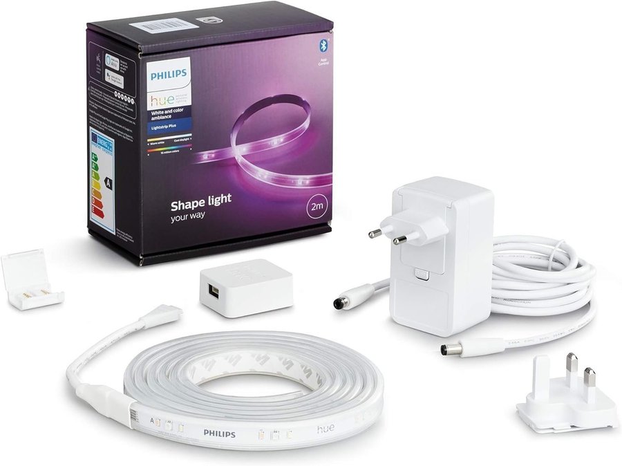 BID! Philips Hue Lightstrip Plus Smart LED Kit - 1M, 1600lm, 20W!