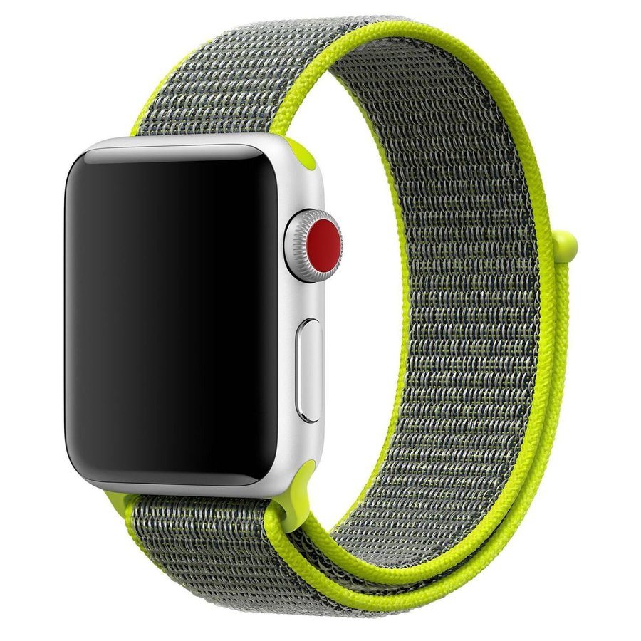 Nylonloop 38/40/41/42mm Apple Watch Armband - GRÅ / NEONGUL