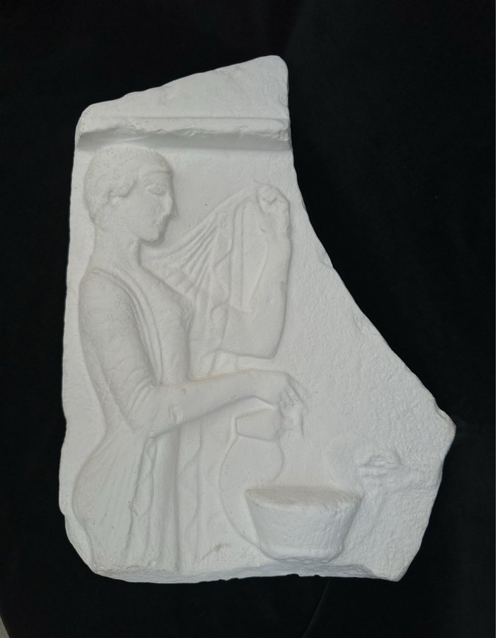 RELIEF gips Ny Carlsberg Glyptotek Danmark Relief av kvinna med vattenkanna