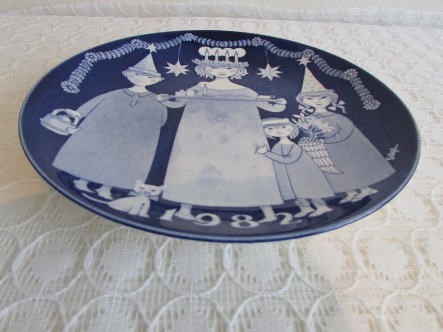 Jultallrik Stig Lindberg Gustavsberg 1982 jul fat Christmas plate Made in Sweden