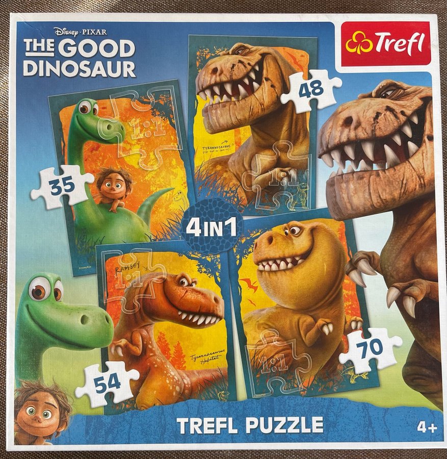 4-i-1 pussel Den Gode Dinosaurien