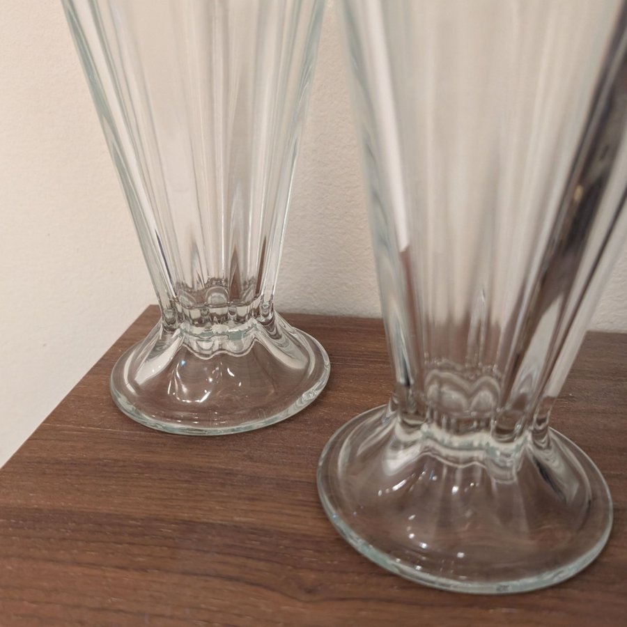 MILKSHAKE GLAS - KLARGLAS - 2 STYCKEN - RETRO - VINTAGE