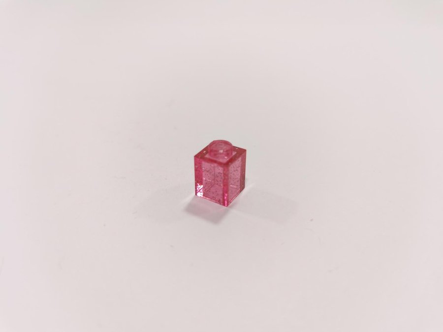 Lego - bit - brick - transparent - 1x1 - part 3005 - rosa (glitter dark pink)