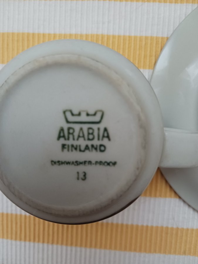 ARABIA Kaffekopp med fat