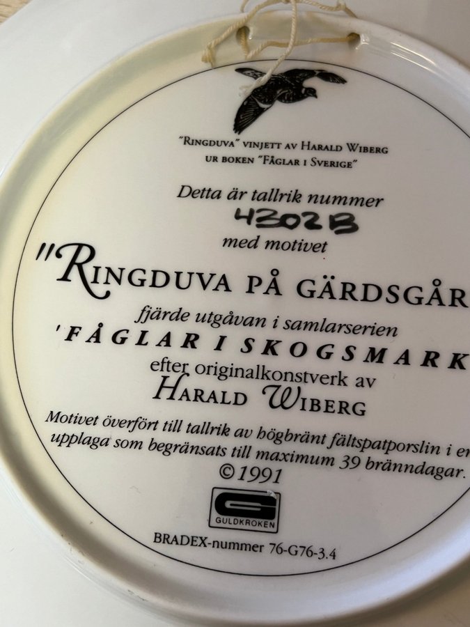 Ringduva på Gårdsgärde - Fåglar i Skogsmärk Harald Wiberg