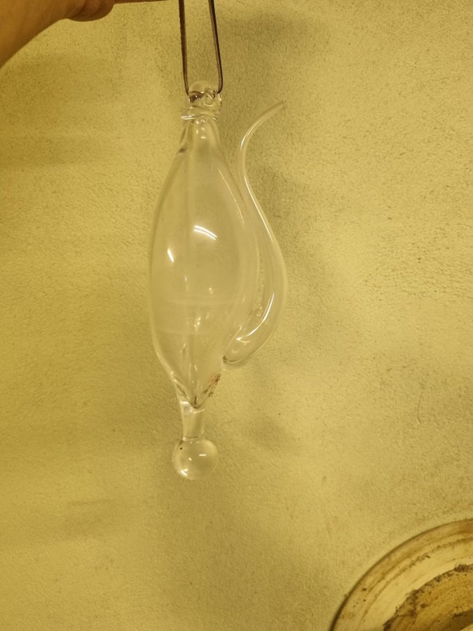 Glass Water Barometer hand blown in the shape SKRUF Sweden 1980’s