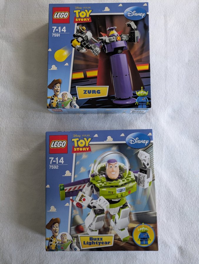 LEGO 7592 Buzz Lightyear  LEGO Zurg 7591 - TVÅ oöppnade DISNEY sets från 2010