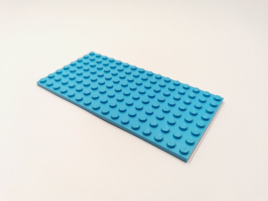 Lego - platta - plate - 8x16 - part 92438 - medium azure