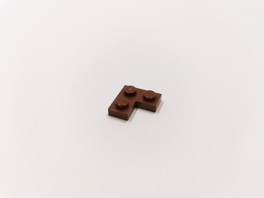 Lego - hörn - plate - corner - part 2420 - 2x2 - brun (reddish)