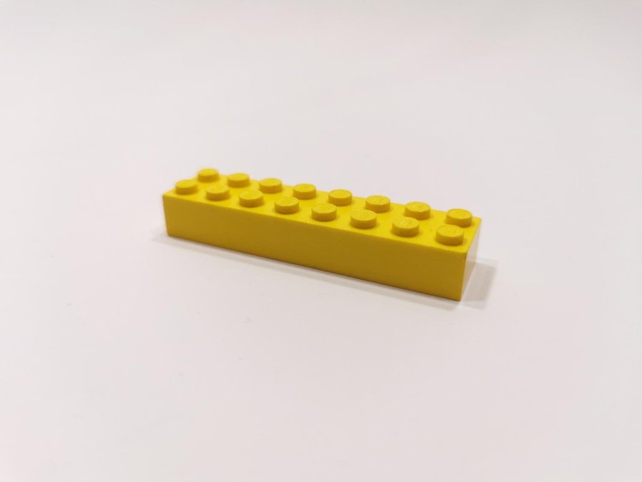 Lego - brick - bas - hög - 2x8 - part 3007 - gul