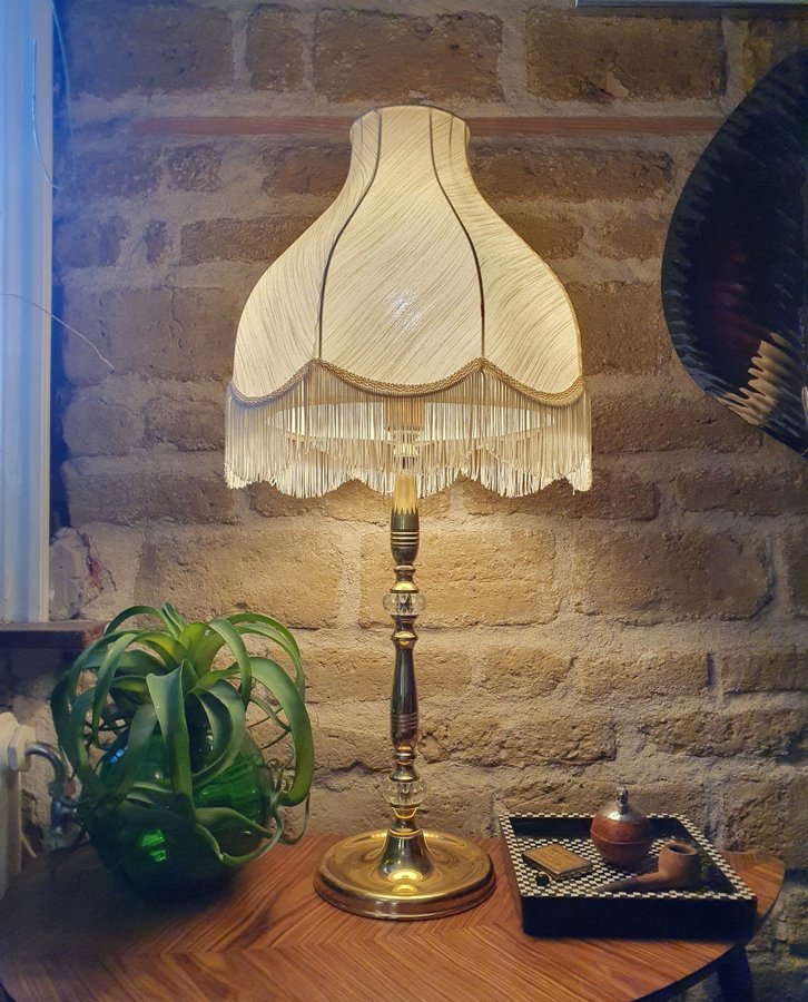 ** Retro NAFA bordslampa mässing kristall lampa fönsterlampa skrivbordslampa