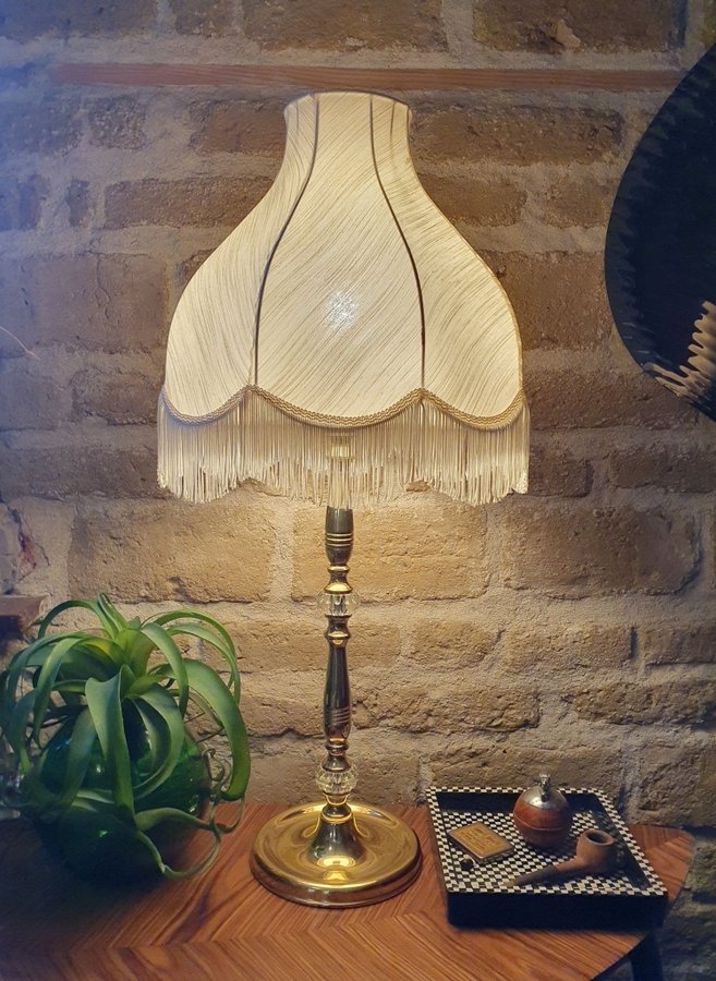 ** Retro NAFA bordslampa mässing kristall lampa fönsterlampa skrivbordslampa