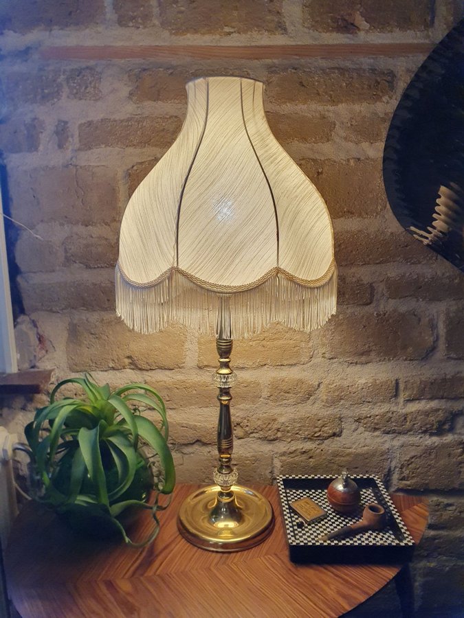 ** Retro NAFA bordslampa mässing kristall lampa fönsterlampa skrivbordslampa