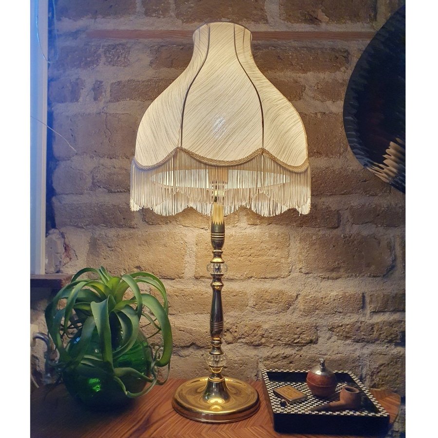 ** Retro NAFA bordslampa mässing kristall lampa fönsterlampa skrivbordslampa