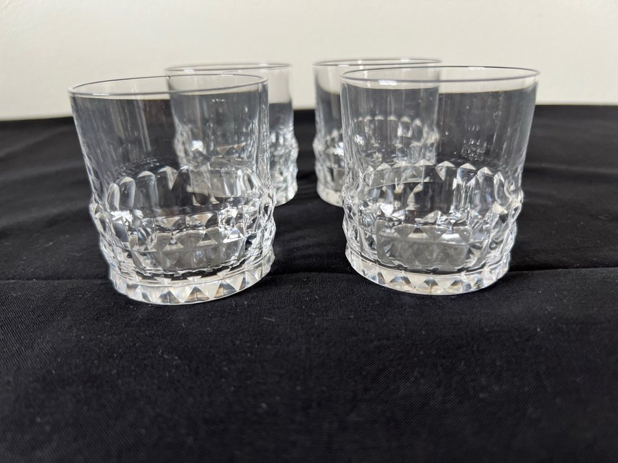 4 st Vintage Orrefors * SILVIA * Selter/Whiskyglas, design Ingeborg Lundin