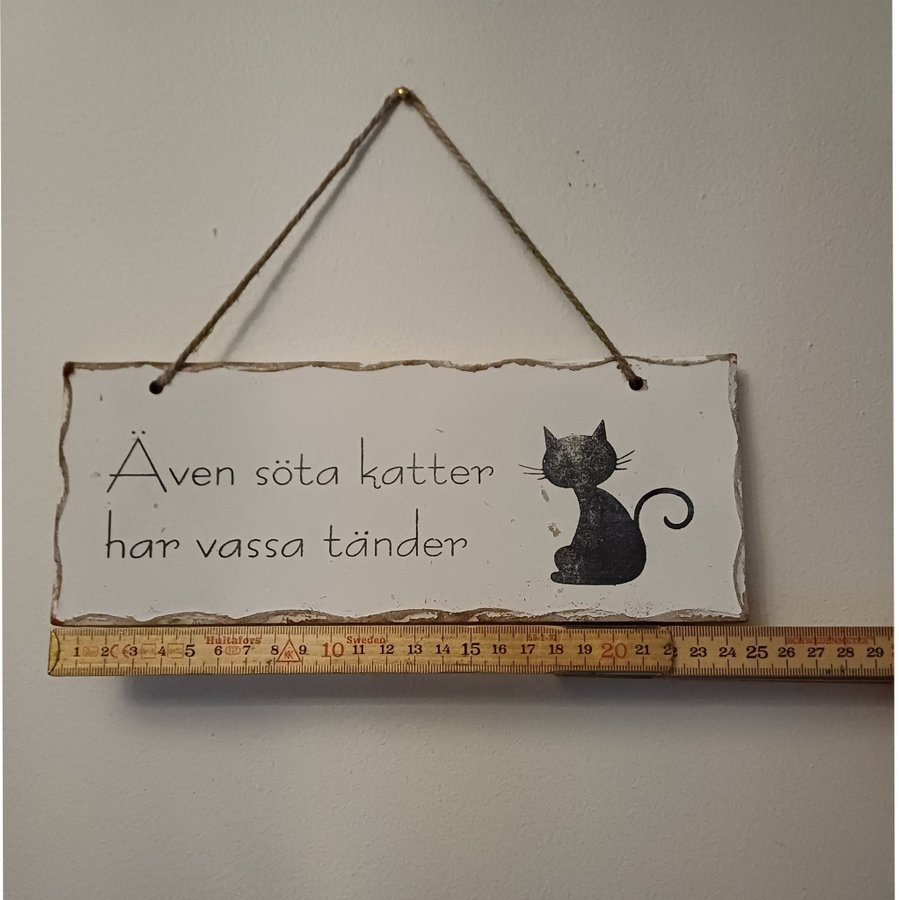 Dekorationsskylt med kattmotiv