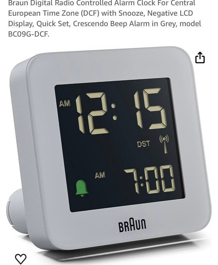 Braun digital alarmklocka NY