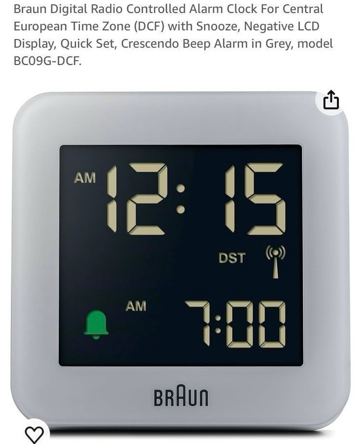 Braun digital alarmklocka NY