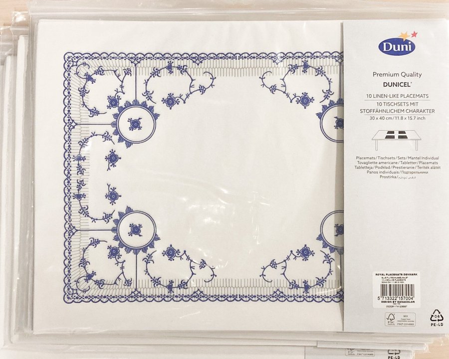 50 sheets Royal Copenhagen BLUE FLUTED Placemats 30*40cm (5 packs*10 sheets)