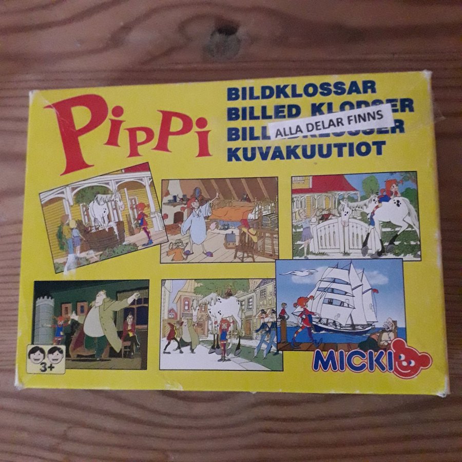 Pippi Långstrump Bildpussel Micki klossar olika bilder