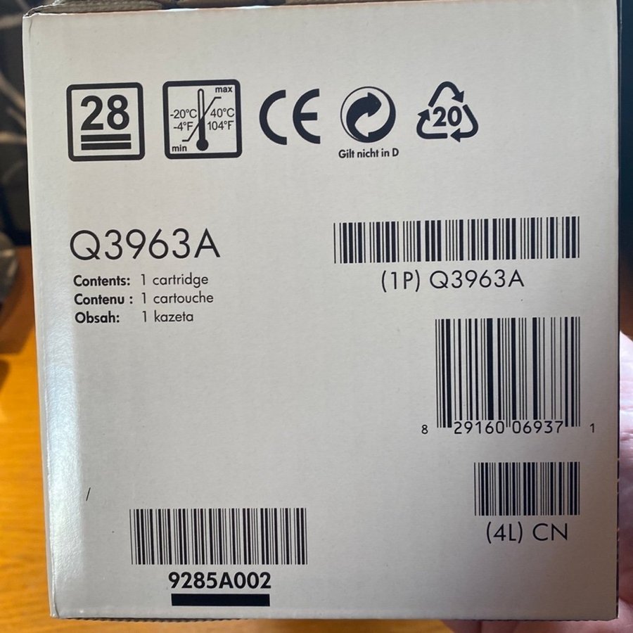 HP LaserJet 122A / Q3966A Toner Magenta - Ny Oöppnad