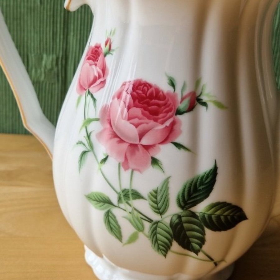 ROSE KAFFEKANNA CHRISTINEHOLM PORCELAINE RETRO VINTAGE