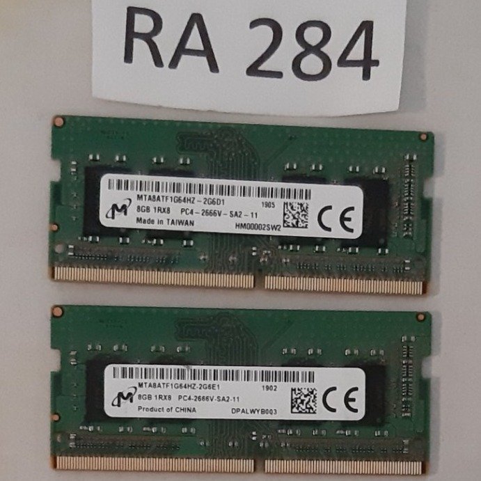 Ramminne DDR4 16GB (2x8GB), Micron 2666 MHz för laptop