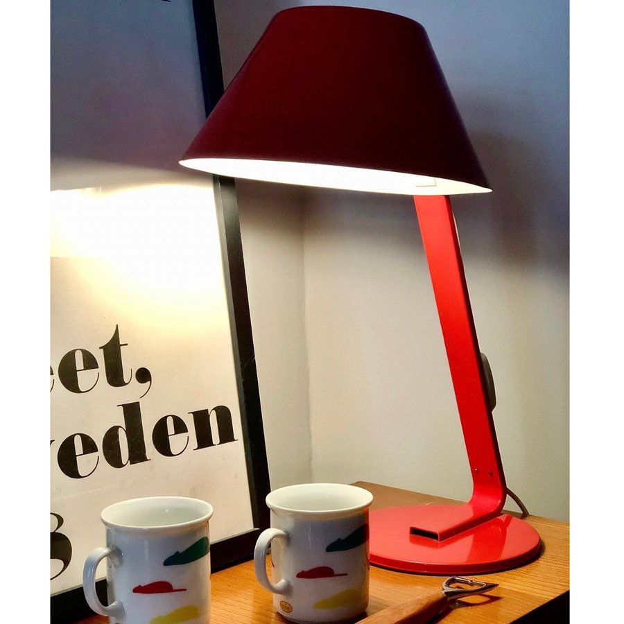 IKEA MANICK - LENNART CENTERVALL - BORDSLAMPA - RÖD - 60-TAL - RETRO