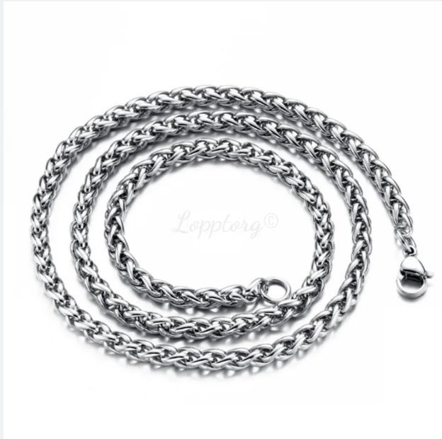 50cm 35mm kedja silver länk halsband titan kedjelänk pläterad pansar nikel free