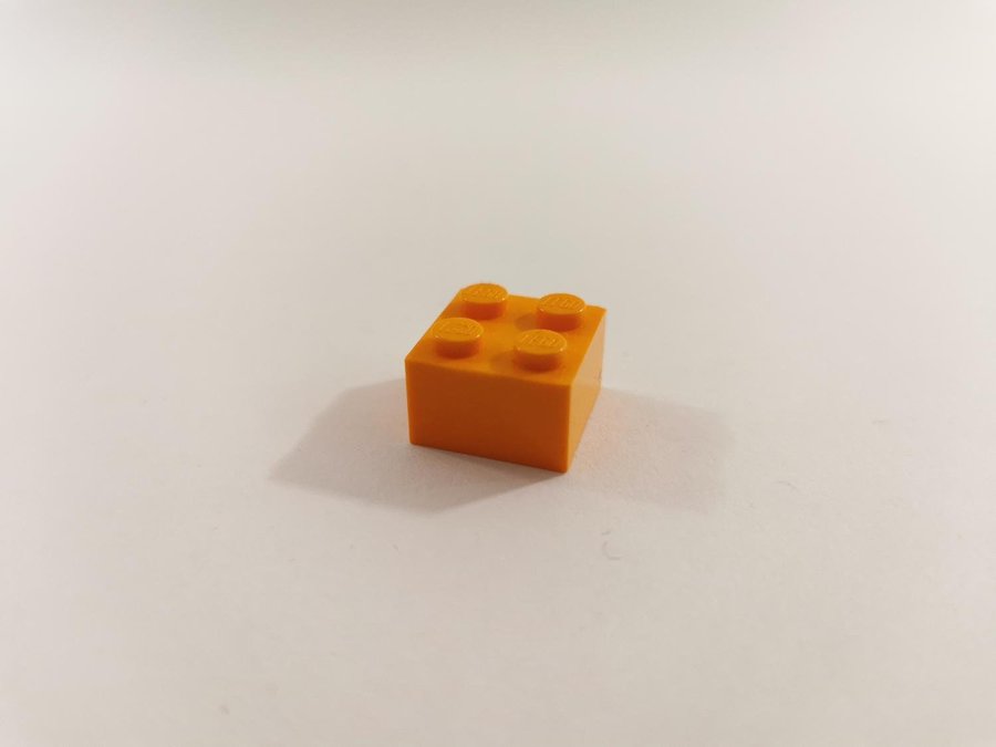 Lego - bit - brick - bas - hög - 2x2 - part 3003 - orange