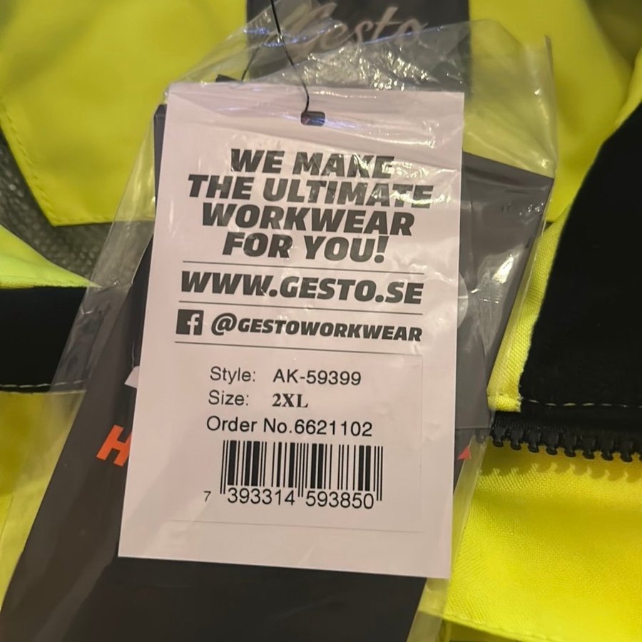 Gesto Workwear gul jacka, storlek 2XL