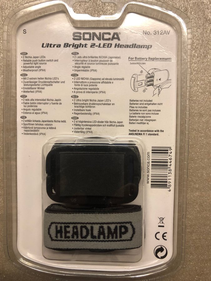 Pannlampa SONCA Ultra Bright 2-LED