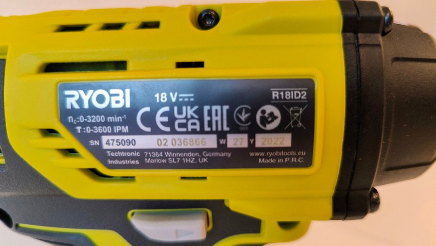 Ryobi Slagskruvdragare R18ID2 18V *Oanvänd*