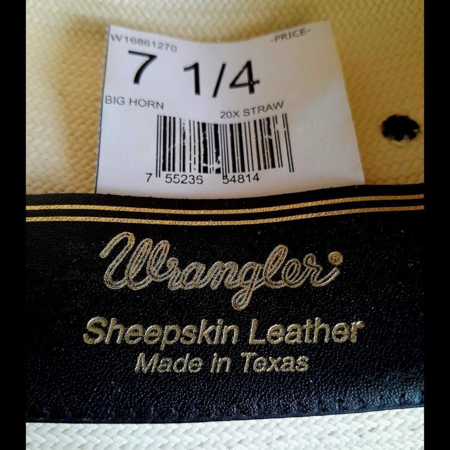 Wrangler äkta Western Vintage Texas Cowboyhatt! Stlk 7 1/4, Janne Lindgren!