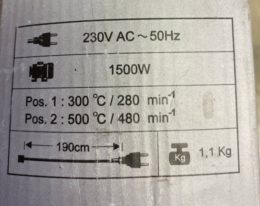 Varmluft pistol 1500W