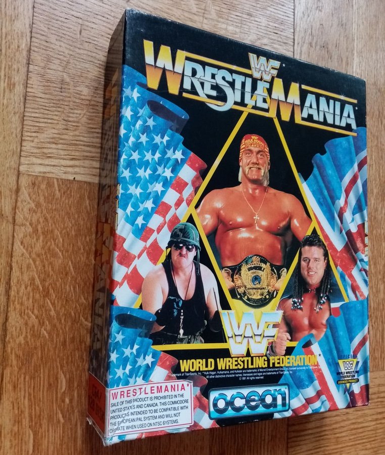 WWF Wrestlemania (Ocean Software) - Disk ->TESTAD<- Commodore 64 / C64 Spel