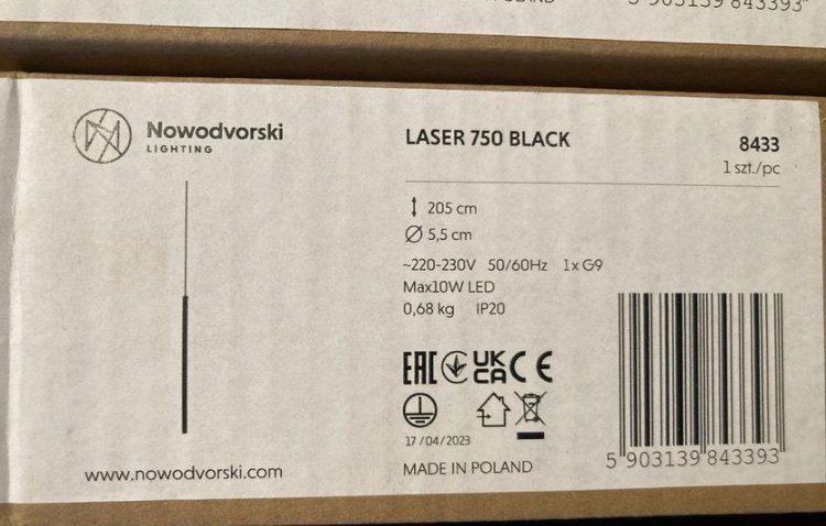 Nya! 4st taklampor, LASER 750 black Nowodvorski