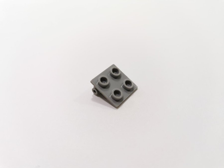 Lego - hinge - top plate - ledad - 2x2 - part 6134 - ljusgrå (bluish)