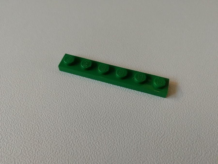 Lego - plate - platt - bas - 1x6 - part 3666 - grön