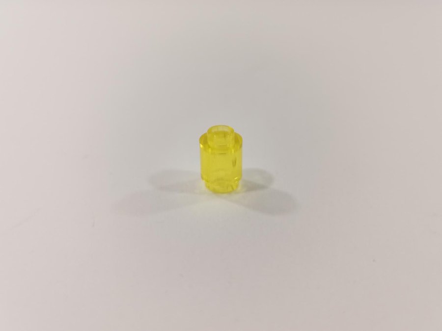 Lego - transparent - brick - 1x1 - rund - part 3062 - gul (trans yellow)