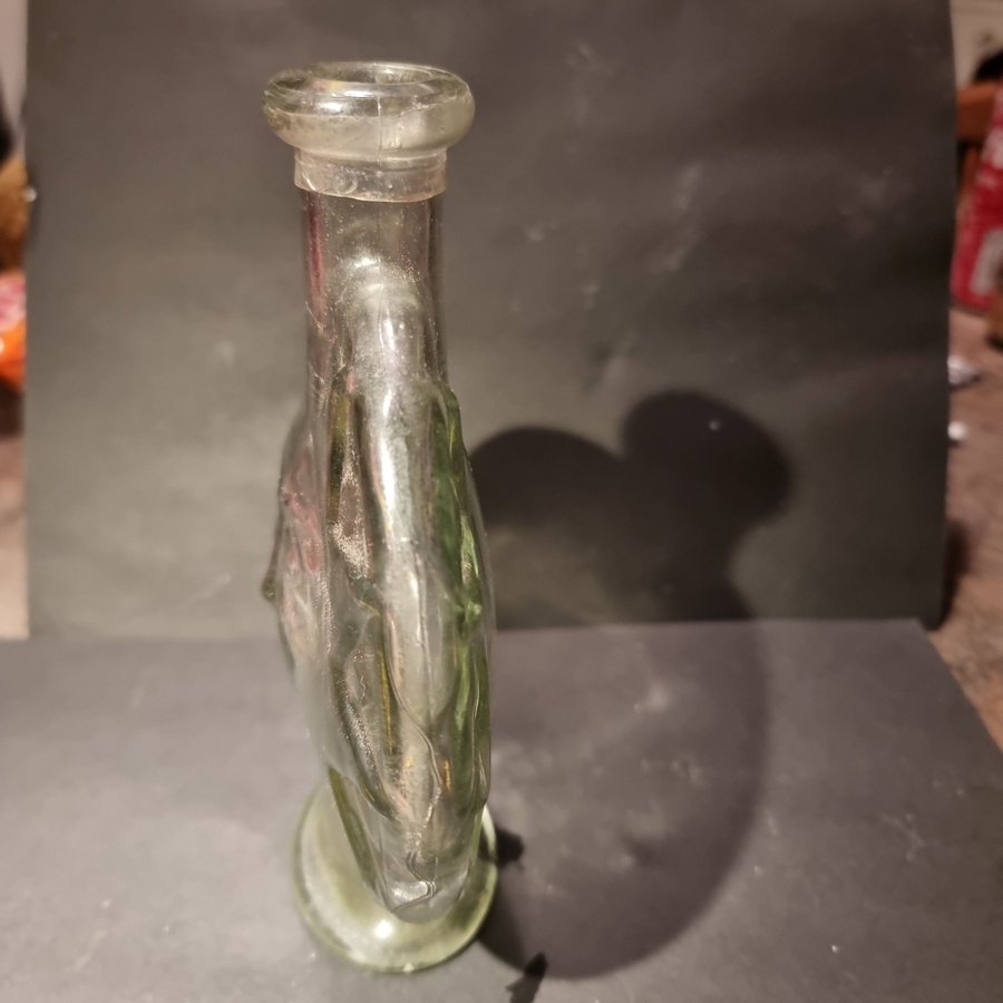 Vintage Clear Sun Face Glass Bottle Bud